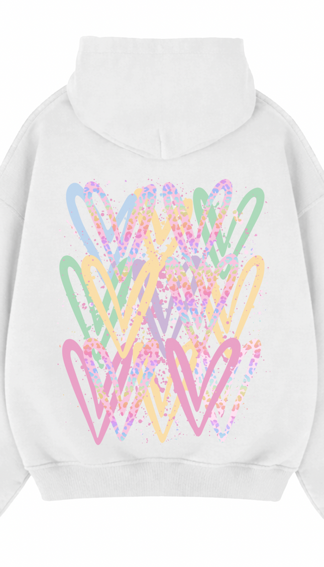 Pastel Leopard Print Heart Printed Hoodie – image 5