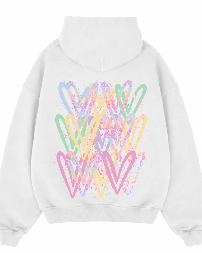 Pastel Leopard Print Heart Printed  Hoodie Kids