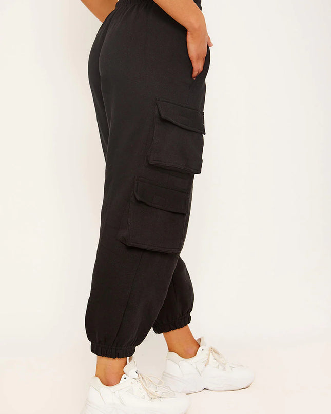 Basic Essentials Black Cargo Joggers