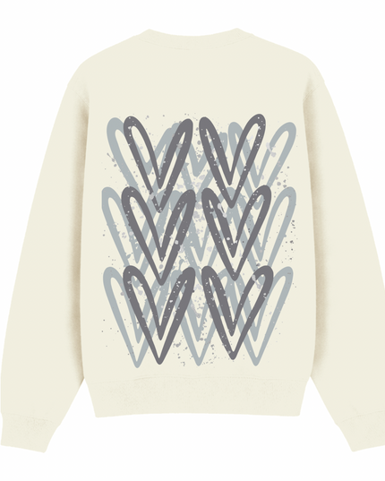 Grey Heart Printed Sweatshirt Adults