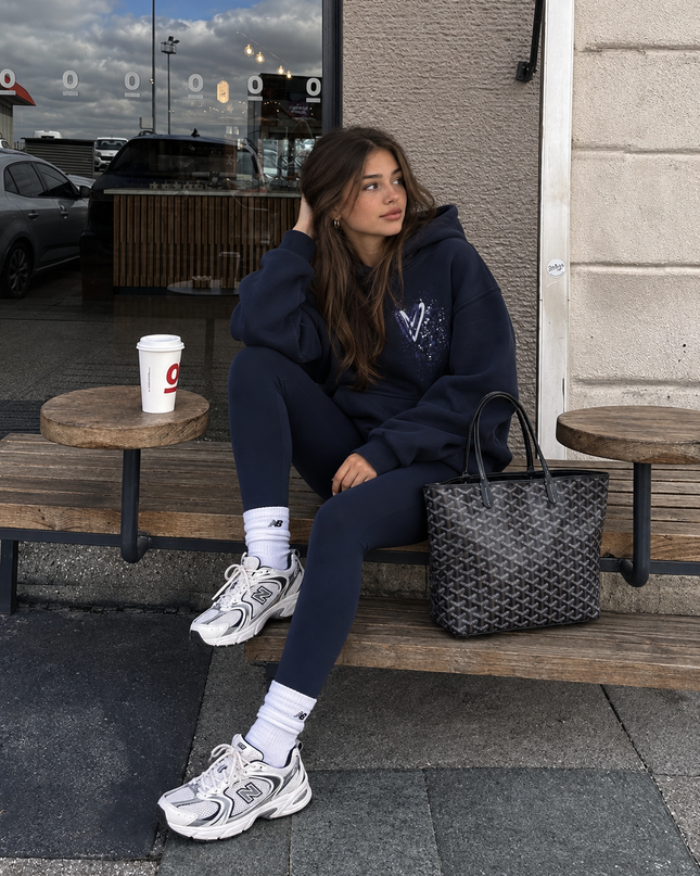 Graffiti Navy Heart Hoodie Navy – kids' hoodie by Miss Runway