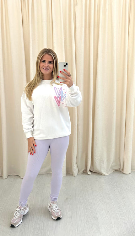 Miss Runway Pastel Heart Printed Sweatshirt & Leggings – image 5