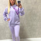 Lilac Heart Sprayed Ruched Hoodie