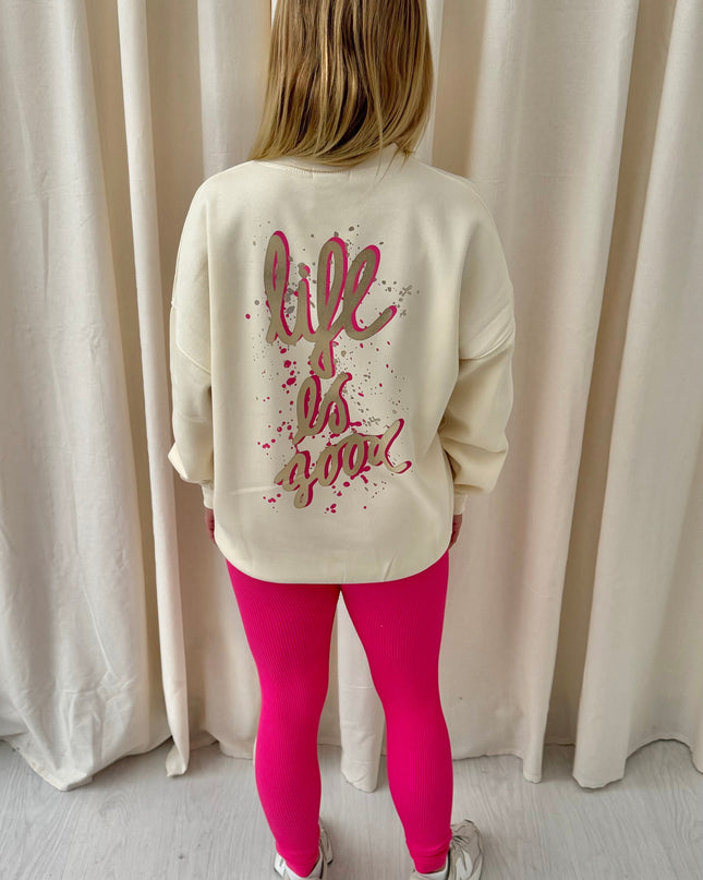 Life Is Good Printed Sweatshirt & Leggings Adults