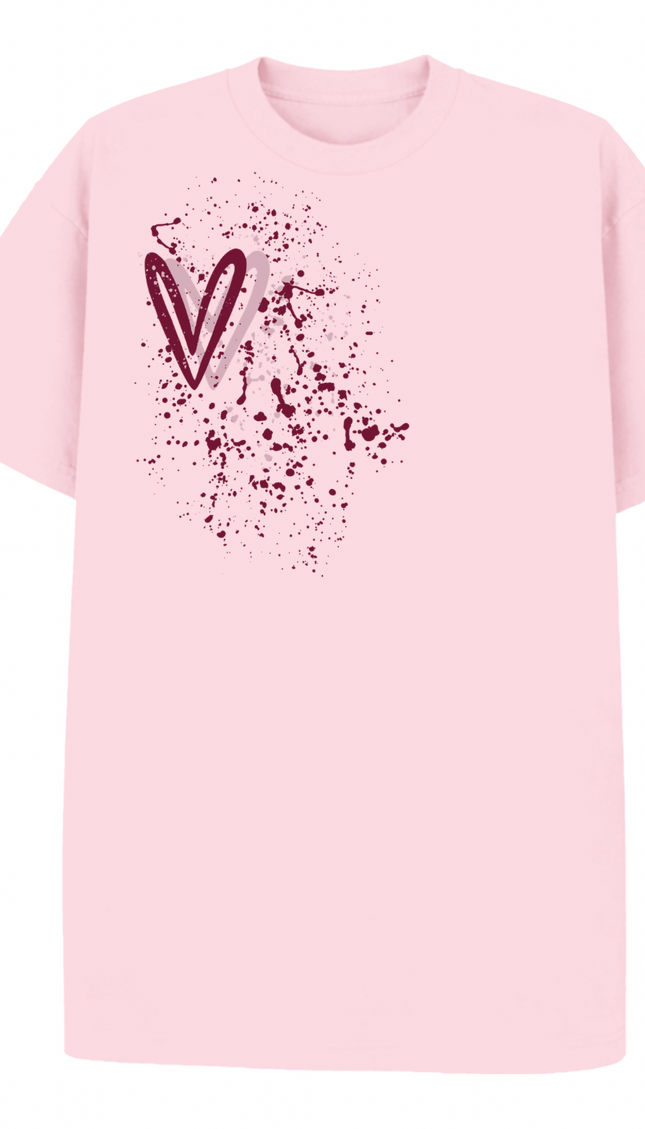 Burgundy Heart Printed T-shirt – image 10