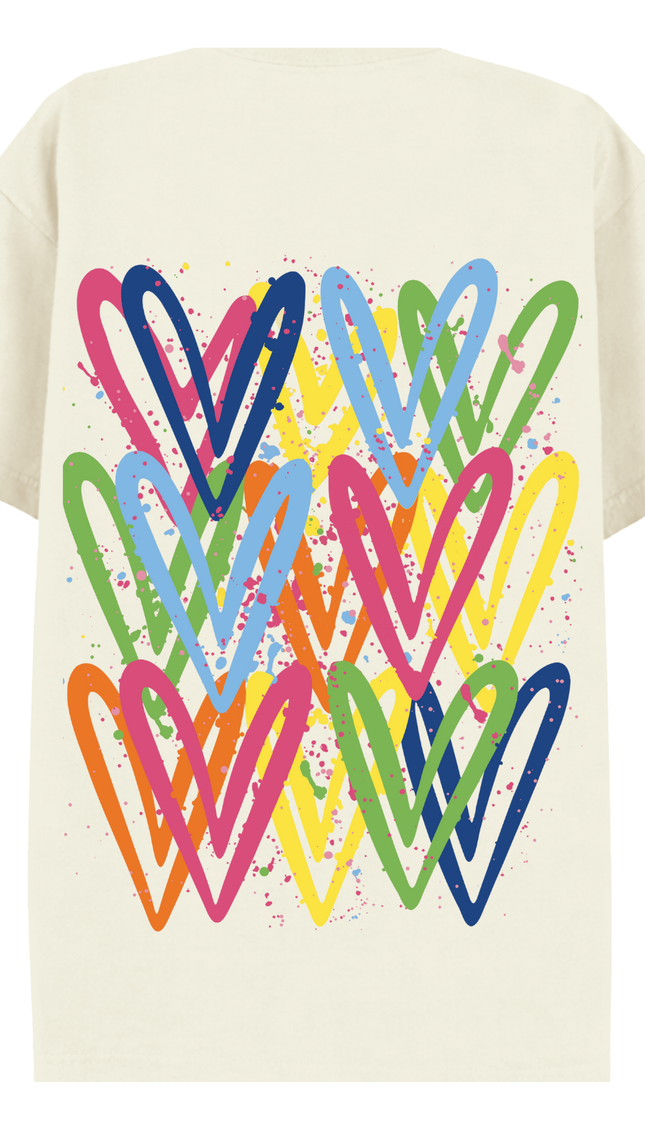 Multicoloured Heart Printed T-shirt – image 5