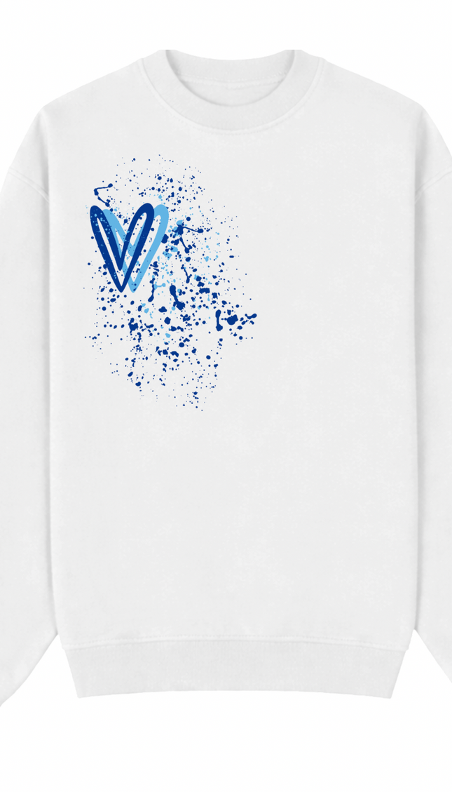 Royal Blue Heart Printed Sweatshirt – image 4