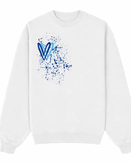 Royal Blue Heart Printed Sweatshirt Adults