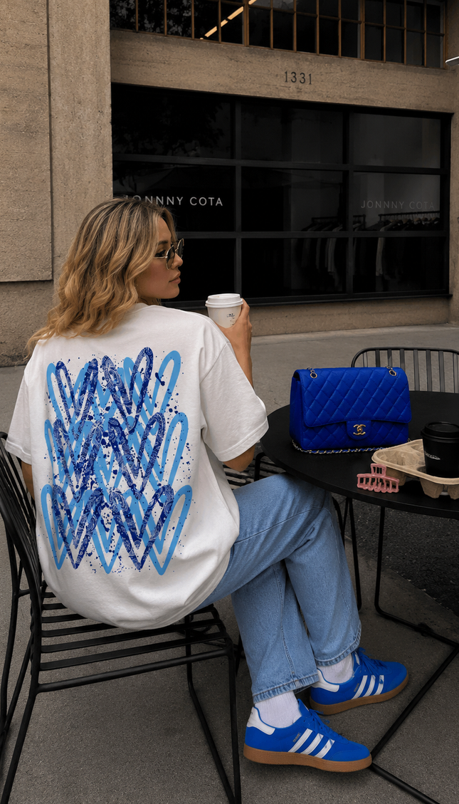 Royal Blue Paisley Heart T-shirt – additional view