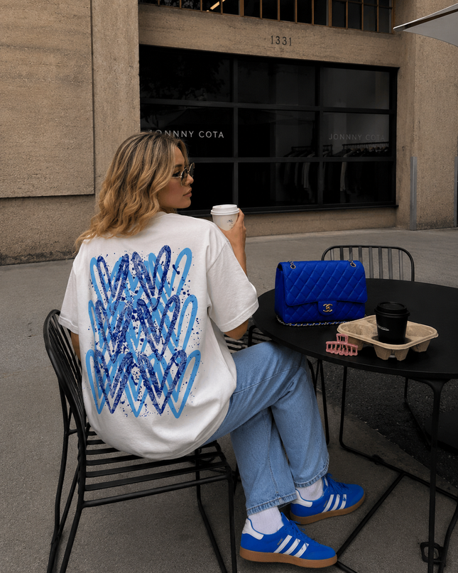 Royal Blue Paisley Heart T-shirt