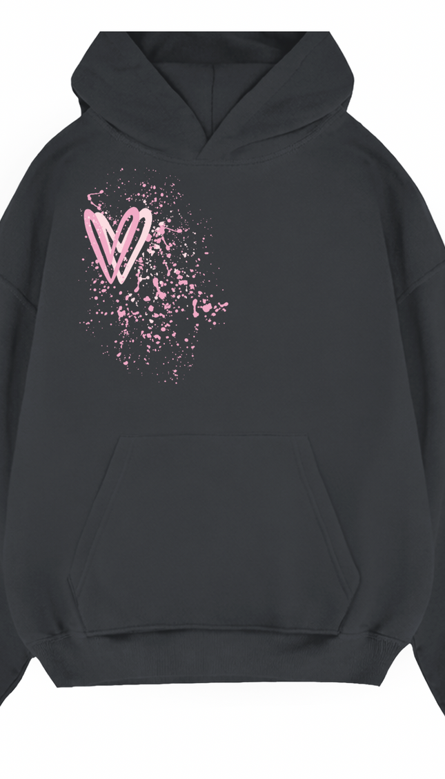 Pink Heart Printed Hoodie by Miss Runway – image 2