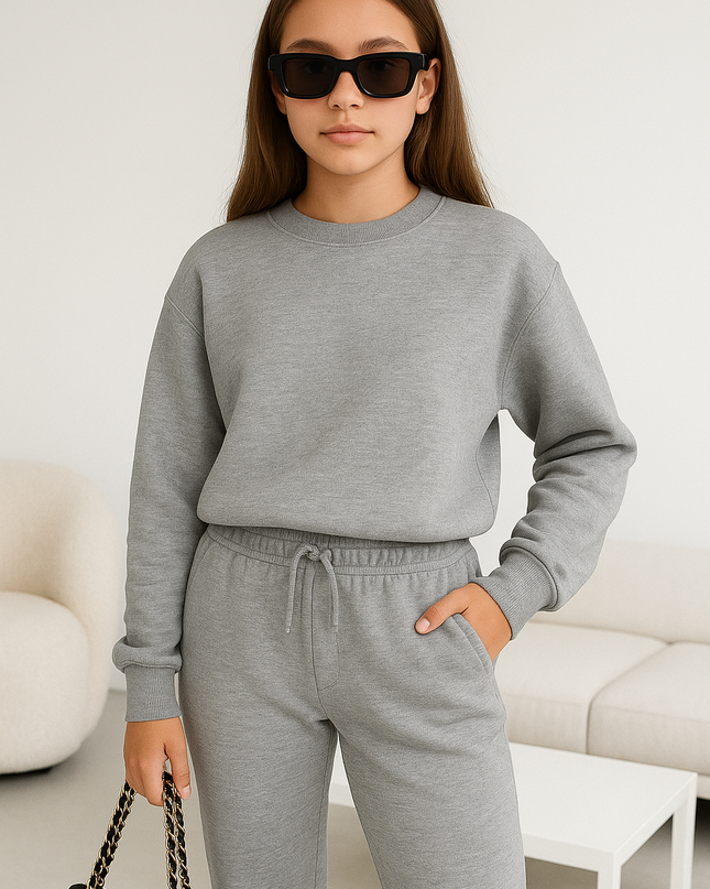 Kids Grey Sweatshirt Tracksuit