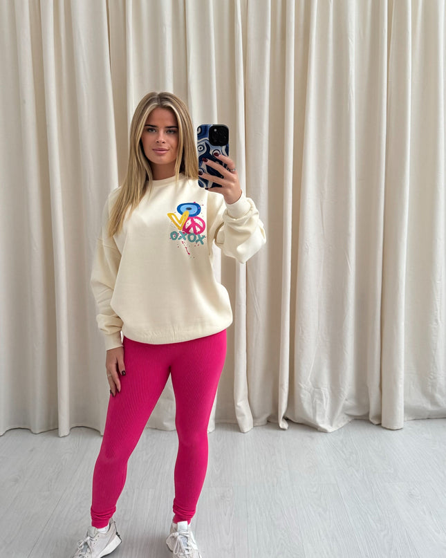 XOXO Printed Sweatshirt & Leggings Adults