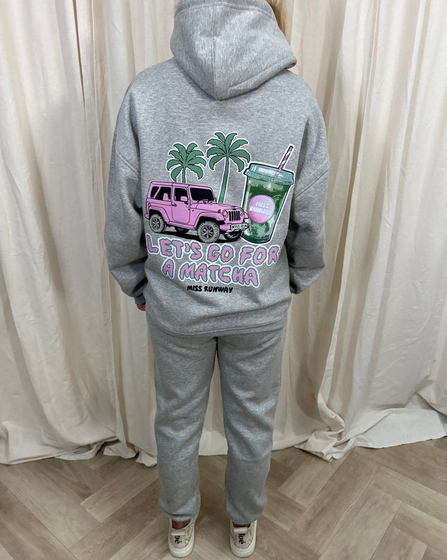 Let's Go For A Matcha Kids Hooded Tracksuit