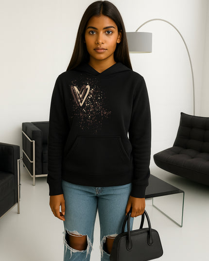 Beige/Brown Heart Printed Hoodie