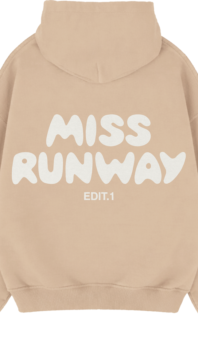 Miss Runway Edit 1 Hoodie Beige/Cream – adult printed hoodie by Miss Runway
