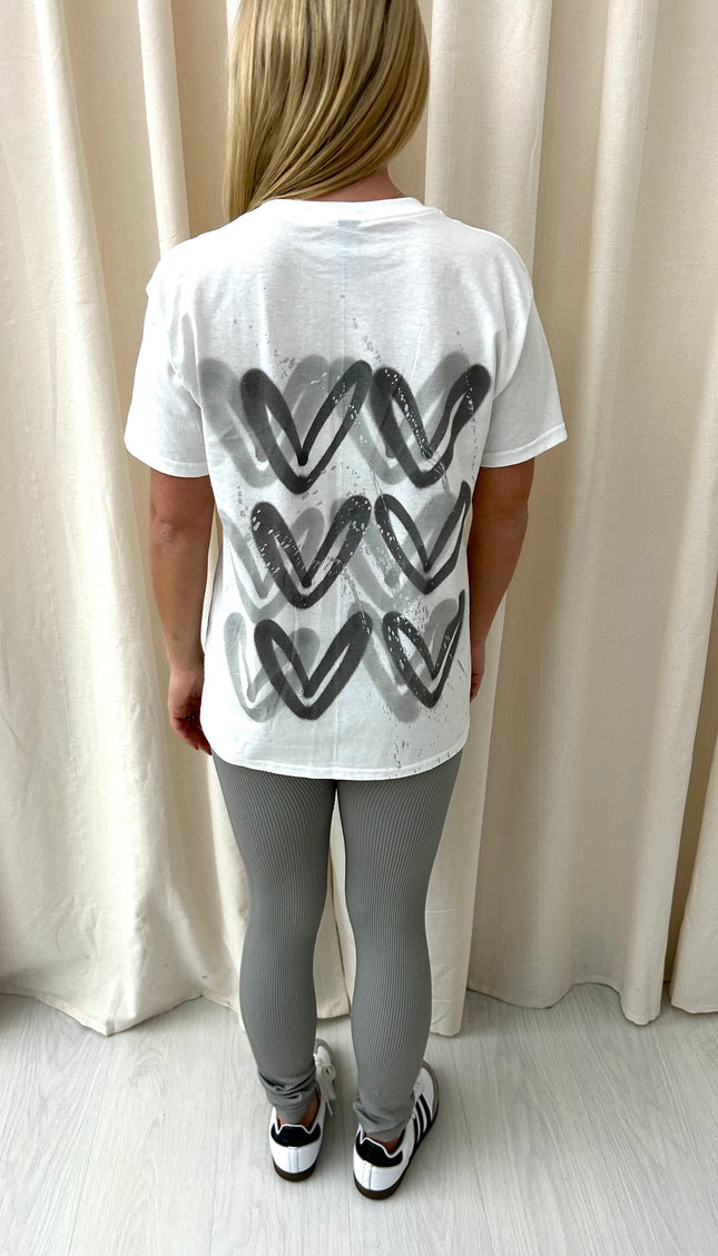 Grey Heart T Shirt Legging Set
