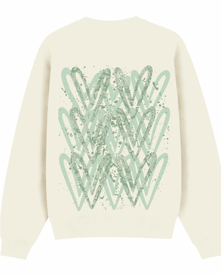 Sage Green Paisley Heart Printed Sweatshirt Kids
