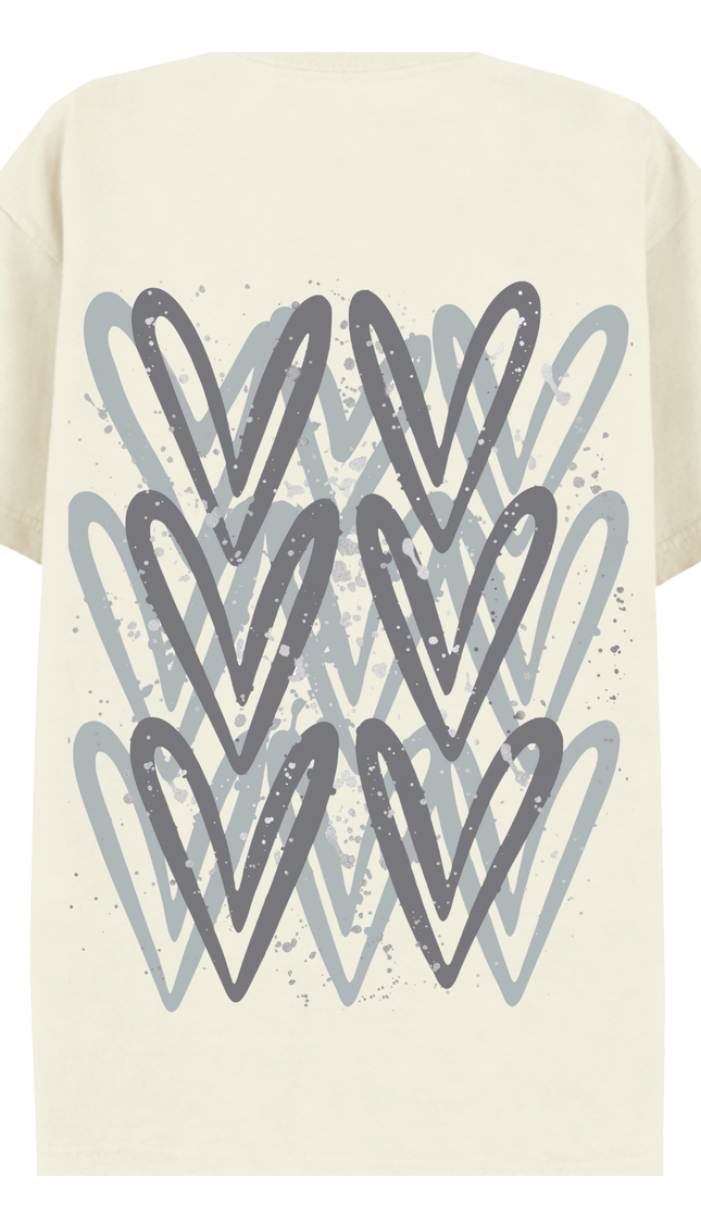 Grey Heart Printed T-shirt – image 7