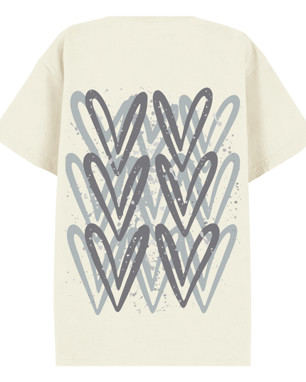 Grey Heart Printed T-shirt Adult