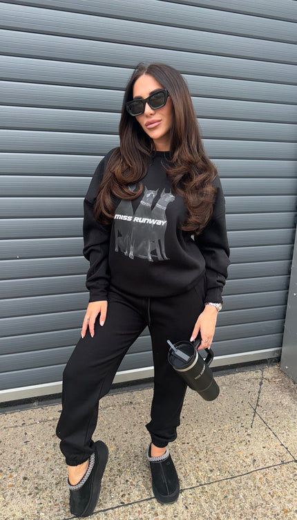 Doberman Oversized Sweatshirt Tracksuit