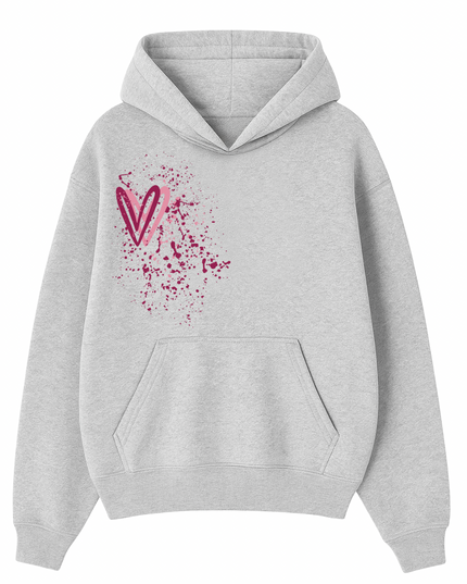 Dark Multicoloured Heart Printed Hoodie Kids