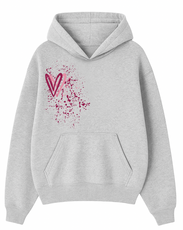 Dark Multicoloured Heart Printed Hoodie Kids