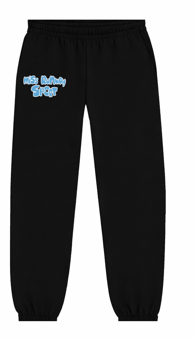 Miss Runway Sport Joggers Black/Blue – adult printed joggers by Miss Runway