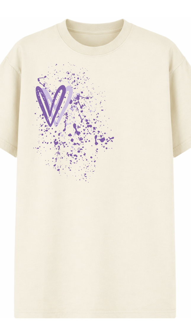 Lilac Heart Printed T-shirt by Miss Runway – image 2