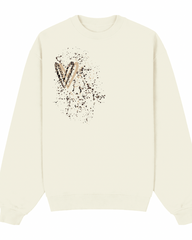 Leopard Print Heart Printed Sweatshirt Kids