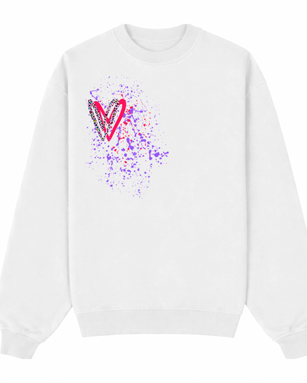 Multicoloured Leopard Print Heart Printed Sweatshirt Adults