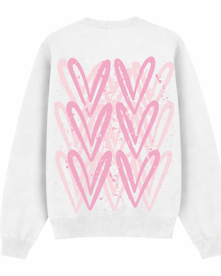 Pink Heart Printed Sweatshirt Kids