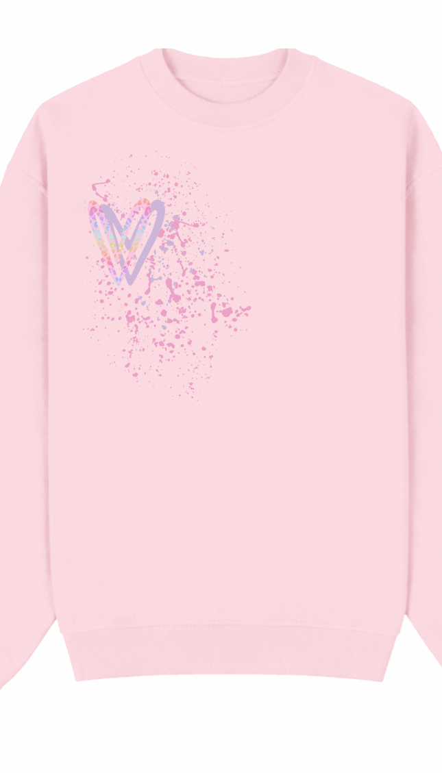 Pastel Leopard Print Heart Printed Sweatshirt – image 4