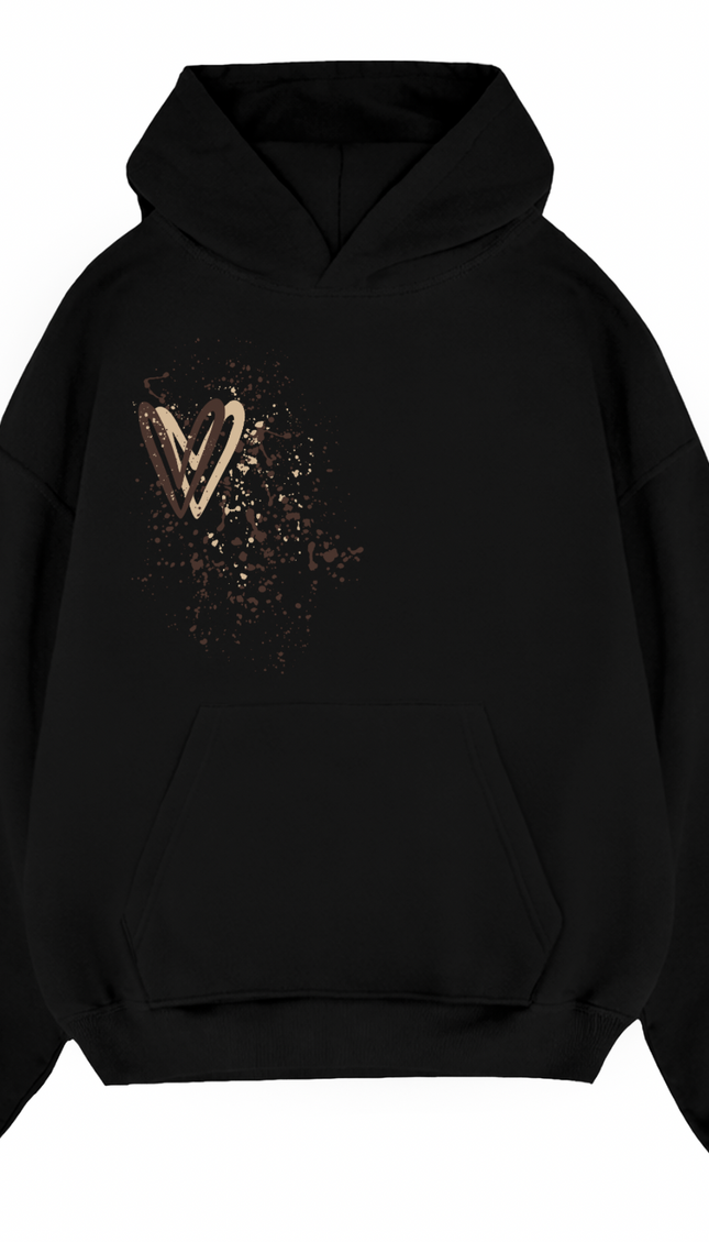 Brown Heart Printed Hoodie – image 6