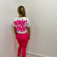 Hot Pink Heart Cropped T-Shirt And Legging Set