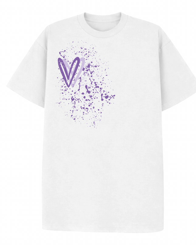 Lilac Heart Printed T-shirt Adult