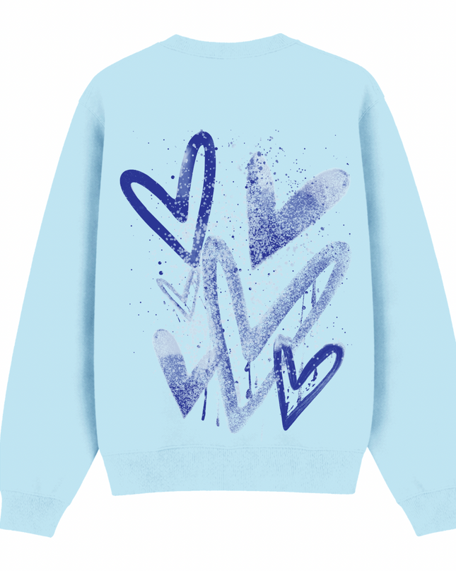 Royal Blue Scatter Heart Printed Sweatshirt Kids