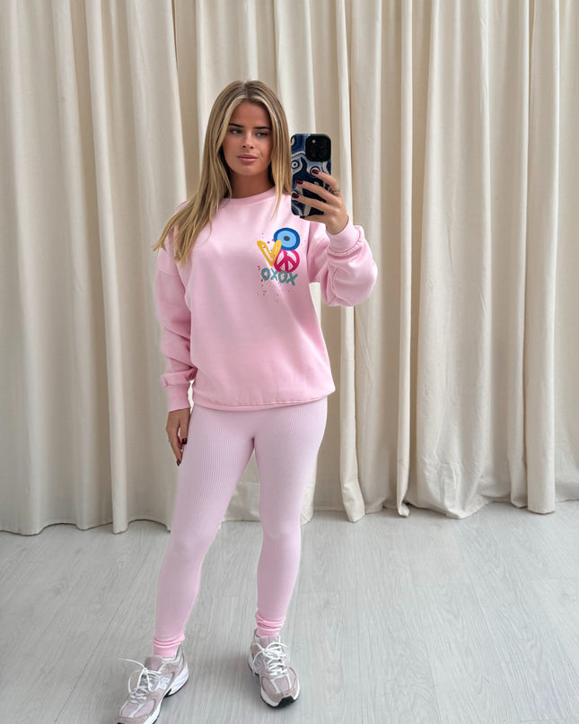 XOXO Printed Sweatshirt & Leggings Adults
