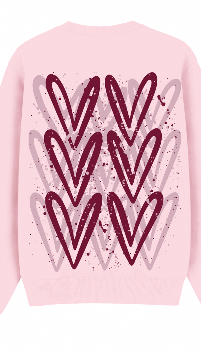 Burgundy Heart Printed Sweatshirt – image 10