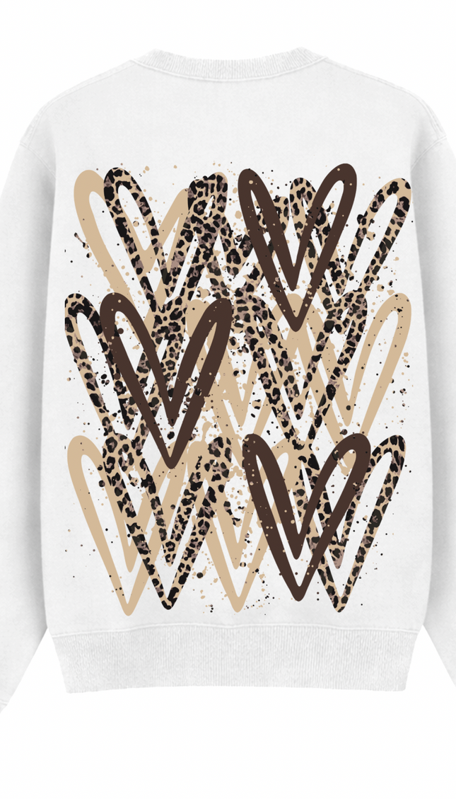 Leopard Print Heart Printed Sweatshirt – additional view
