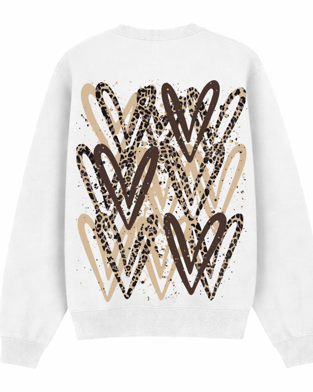 Leopard Print Heart Printed Sweatshirt Kids