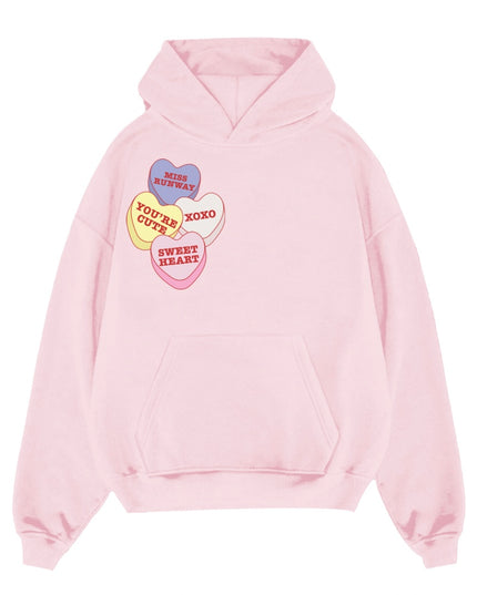 Love Heart Hoodie Pink