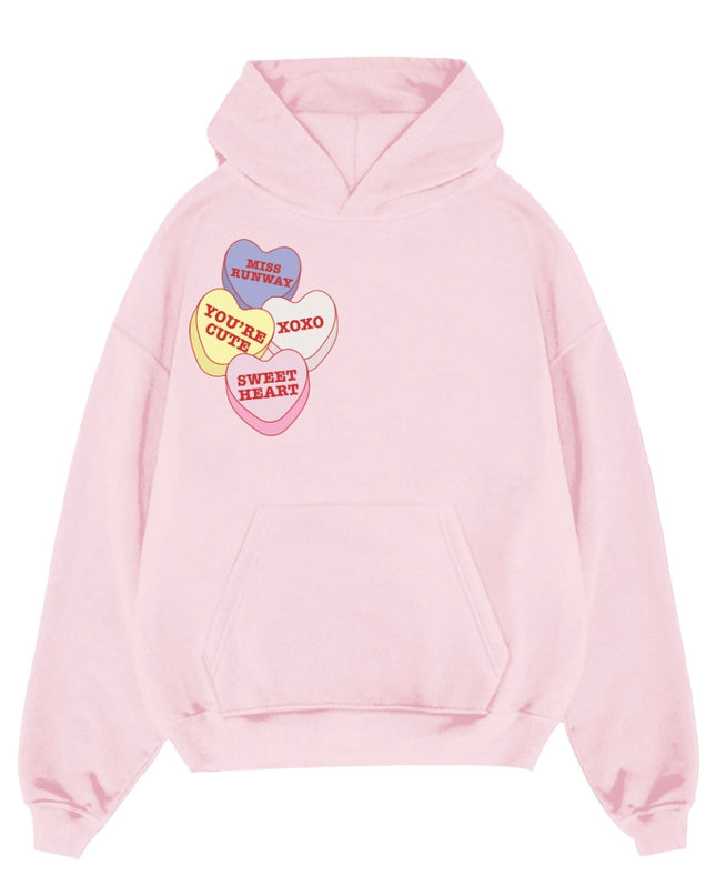 Love Heart Hoodie Pink