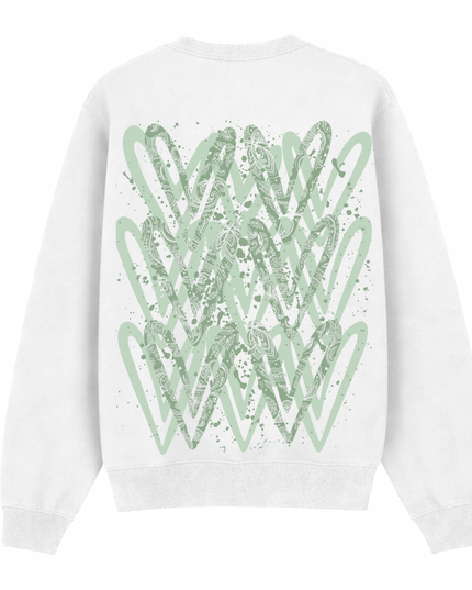 Sage Green Paisley Heart Printed Sweatshirt Kids