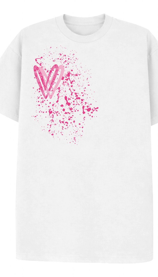 Hot Pink Paisley Heart Printed T-shirt by Miss Runway – image 2
