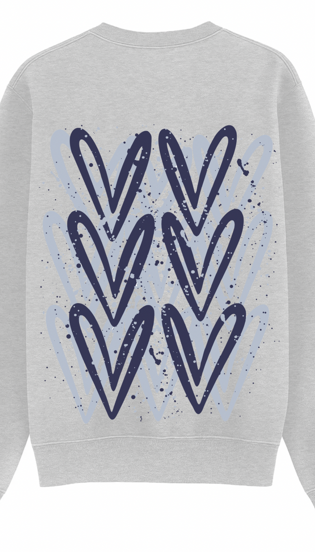 Navy Heart Printed Sweatshirt – image 7