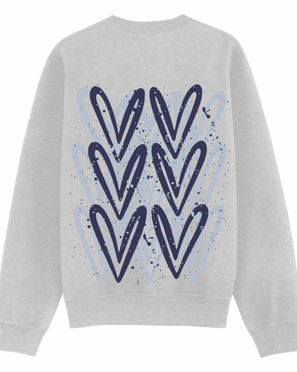 Navy Heart Printed Sweatshirt Kids