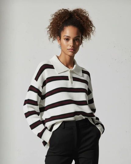 Knitted Rugby Top White