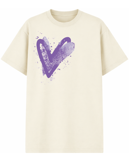 Lilac Scatter Heart Printed T-shirt Kids