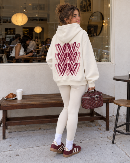 Graffiti Burgundy Heart Hoodie – alternate view